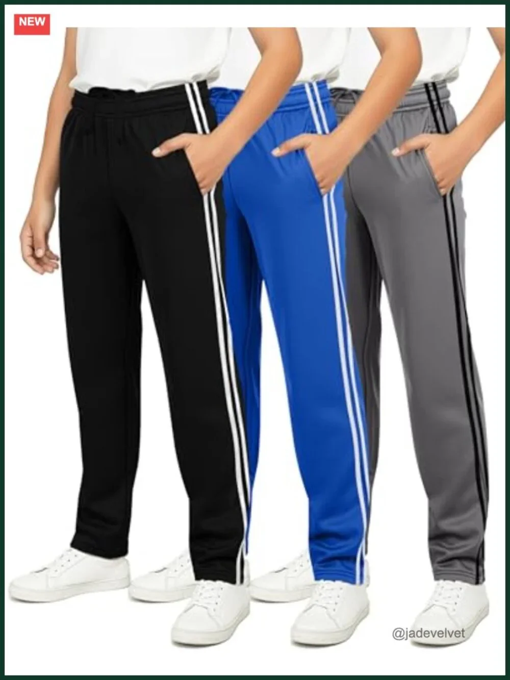 Boys' Tricot Sweatpants with Pockets – Athletic Joggers for Kids Teens